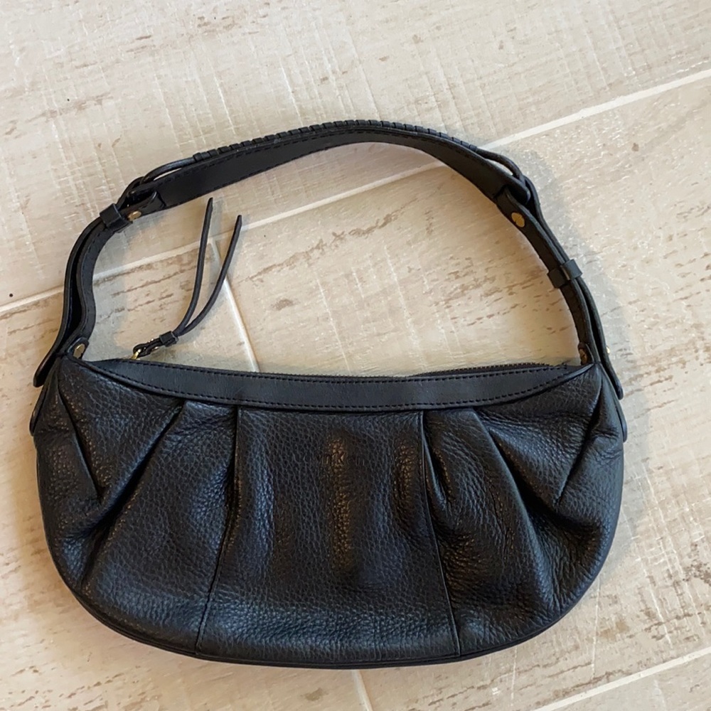 CALVIN KLEIN Small Pebbled Leather Shoulder Bag